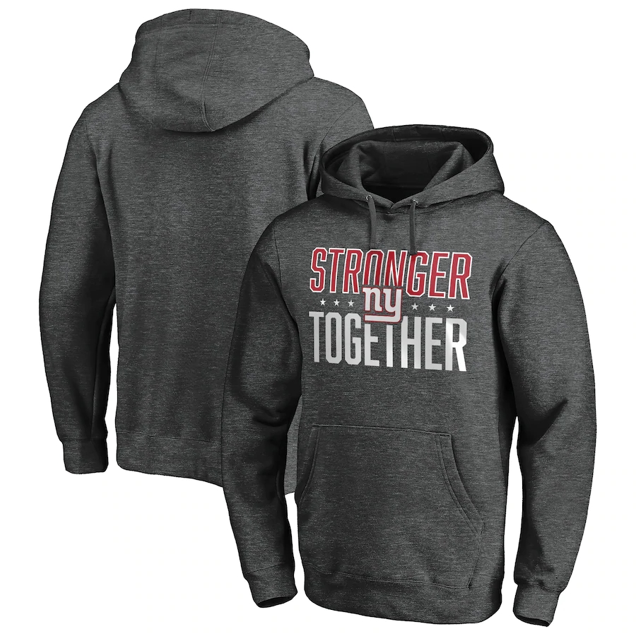 Men's New York Giants Heather Charcoal Stronger Together Pullover Hoodie